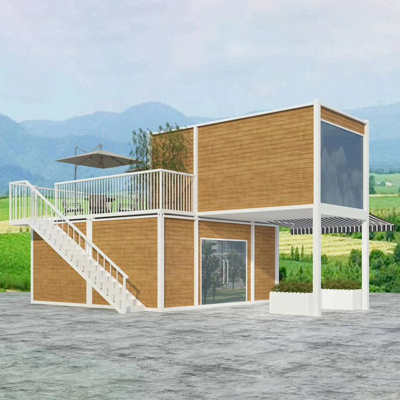 Duplex flat pack container house for office and living with a terrace